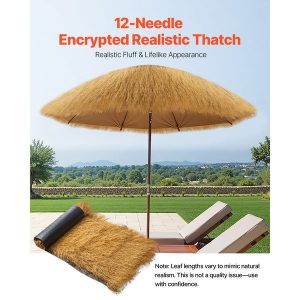 Artificial Thatch Grass Roof, 1.3 x 3.9 ft Tiki Bar Hut Thatch Roofing Roll, Waterproof & Fire-Resistant, Palapa Tiki Roof Mat for Patio Pool Beach Tropical Hawaiian Party D茅cor