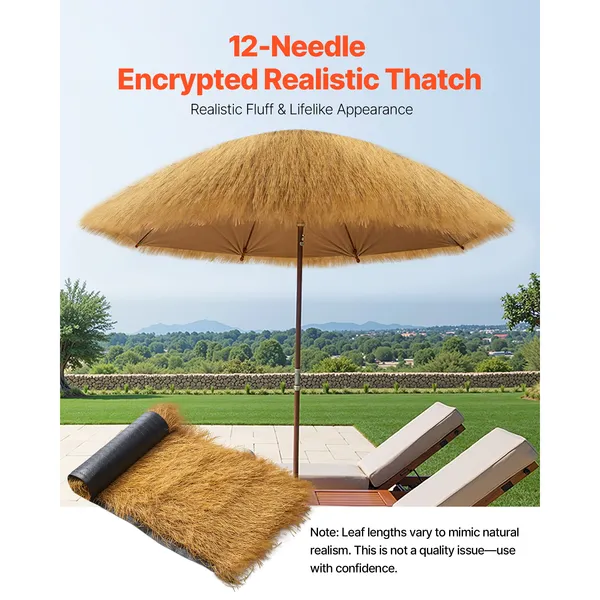 Artificial Thatch Grass Roof, 1.3 x 3.9 ft Tiki Bar Hut Thatch Roofing Roll, Waterproof & Fire-Resistant, Palapa Tiki Roof Mat for Patio Pool Beach Tropical Hawaiian Party D茅cor - Image 2