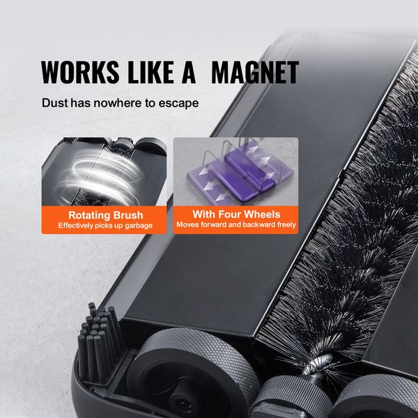 Carpet Sweeper Manual, Floor Sweeper with 300 ml Dustbin Capacity Easy to Empty, 6.7 inch Cleaning Width for Home Office Carpets Pet Hair Dust, Purple - Image 6