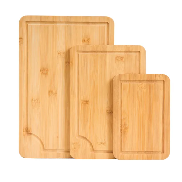 Cutting Board, 3 Pieces, Premium Versatile Bamboo Cutting Board with Food-Grade Oil and Juice Groove,Sturdy & Durable Chopping Board with Built-in Handle, Fit for Display, Chopping & Serving - Image 3