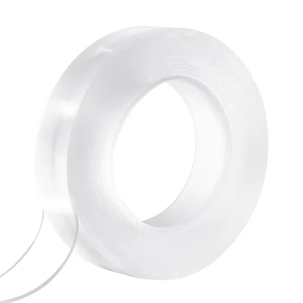 Double Sided Tape Heavy Duty, 16 ft Long Nano Mounting Tape, Strong Adhesive & Reusable, Clear Two Sided Wall Tape, Removable Poster Picture Hanging Strips for Home, Office, Car, Outdoor Use - Image 4