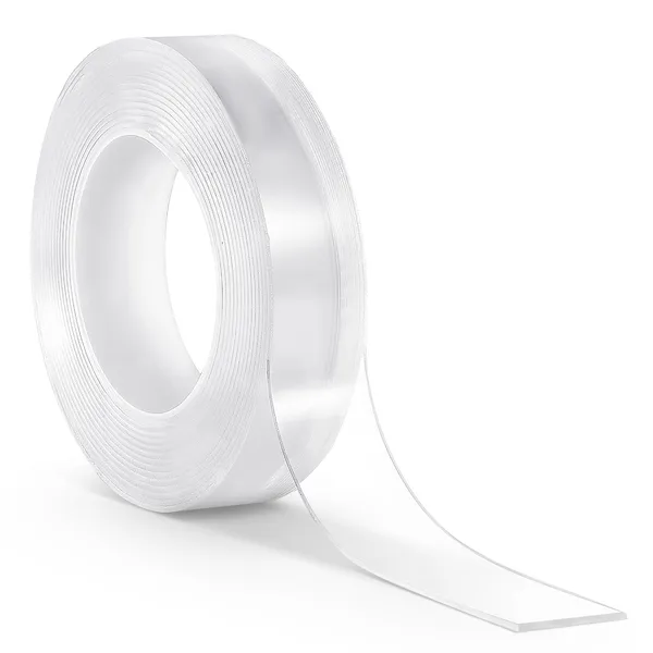 Double Sided Tape Heavy Duty, 16 ft Long Nano Mounting Tape, Strong Adhesive & Reusable, Clear Two Sided Wall Tape, Removable Poster Picture Hanging Strips for Home, Office, Car, Outdoor Use - Image 2