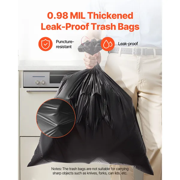 Drawstring Trash Bags, 30 Gallon 50 Count Tall Kitchen Trash Bags, Extra Thick Tough and Durable Garbage Bag, Recyclable Bin Bag with Drawstrings, for Home Kitchen, Office, RV & Camping (Black) - Image 3