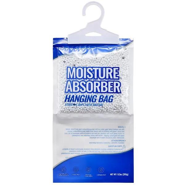 Hanging Moisture Absorber, 9.3 oz Hanging Closet Dehumidifier Bags(10 Packs), Fragrance Free Moisture Bags in Wardrobes, Bedrooms, Bathrooms - Image 8