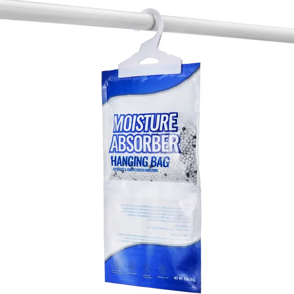 Hanging Moisture Absorber, 9.3 oz Hanging Closet Dehumidifier Bags(10 Packs), Fragrance Free Moisture Bags in Wardrobes, Bedrooms, Bathrooms - Image 2