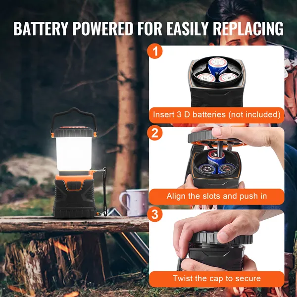LED Camping Lantern, All-in-one, 1000LM, 360掳 Illumination, 4 Lighting Modes, Battery Powered Light, Outdoor Robust Flashlight, Built to Last Light, Ideal for Hiking Fishing Outages Repairs - Image 6