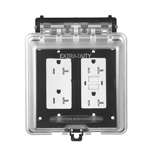 Outdoor Outlet Cover, 2-Gang Weatherproof Electrical Outlet Cover with Lockable Design, High-Strength PC Material, 12-in-1 Outside Receptacle Socket, Horizontal/Vertical for Easy Installation - Image 7