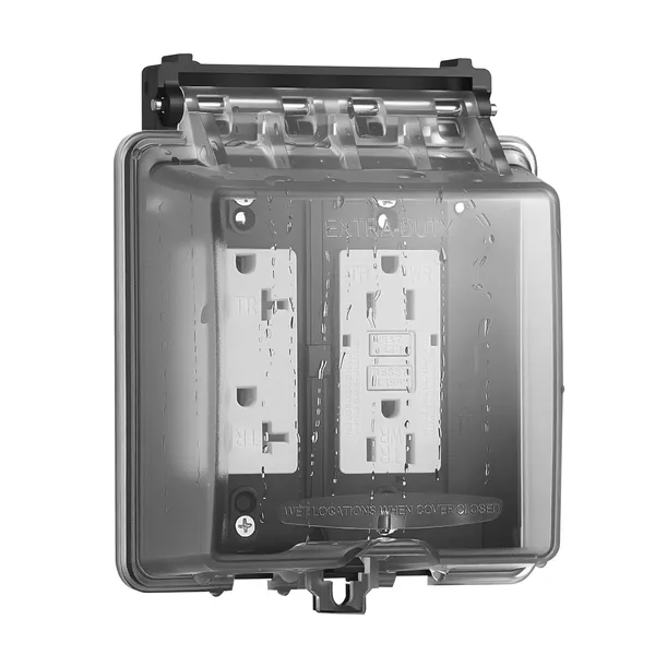 Outdoor Outlet Cover, 2-Gang Weatherproof Electrical Outlet Cover with Lockable Design, High-Strength PC Material, 12-in-1 Outside Receptacle Socket, Horizontal/Vertical for Easy Installation - Image 8