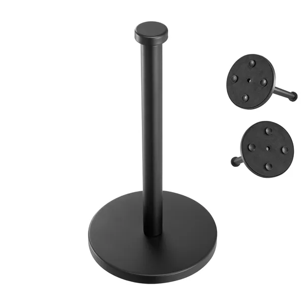Paper Towel Holder Countertop, Stainless Steel Kitchen Paper Towel Stand with Weighted Base and Suction Cups, Non-slip Countertop Kitchen Paper Roll Holders for Kitchen Bathroom - Image 2